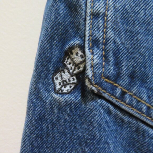 REFORMATION Dice Embroidery High Rise Straight Jeans Vegas Cropped Size 30 - Picture 13 of 16